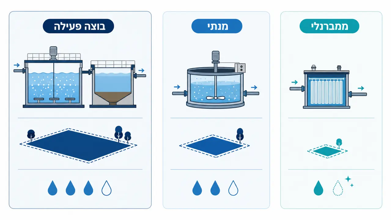 השוואה טכנולוגית בין בוצה פעילה, SBR ו-MBR
