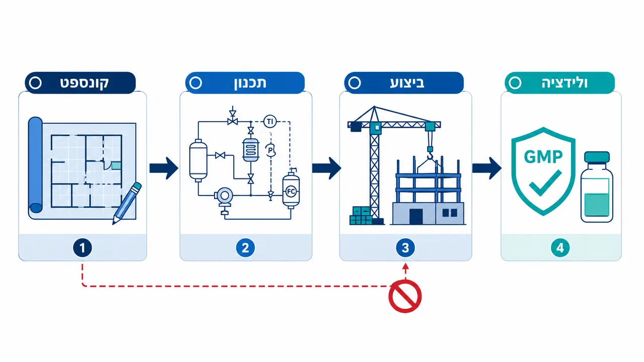 שלבי הפרויקט המרכזיים בהקמת מתקן ייצור ביולוגי