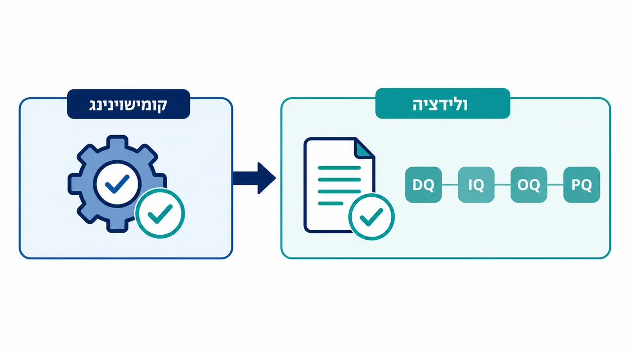 ההבדל בין קומישיונינג לוולידציה בפרויקט מעבדה