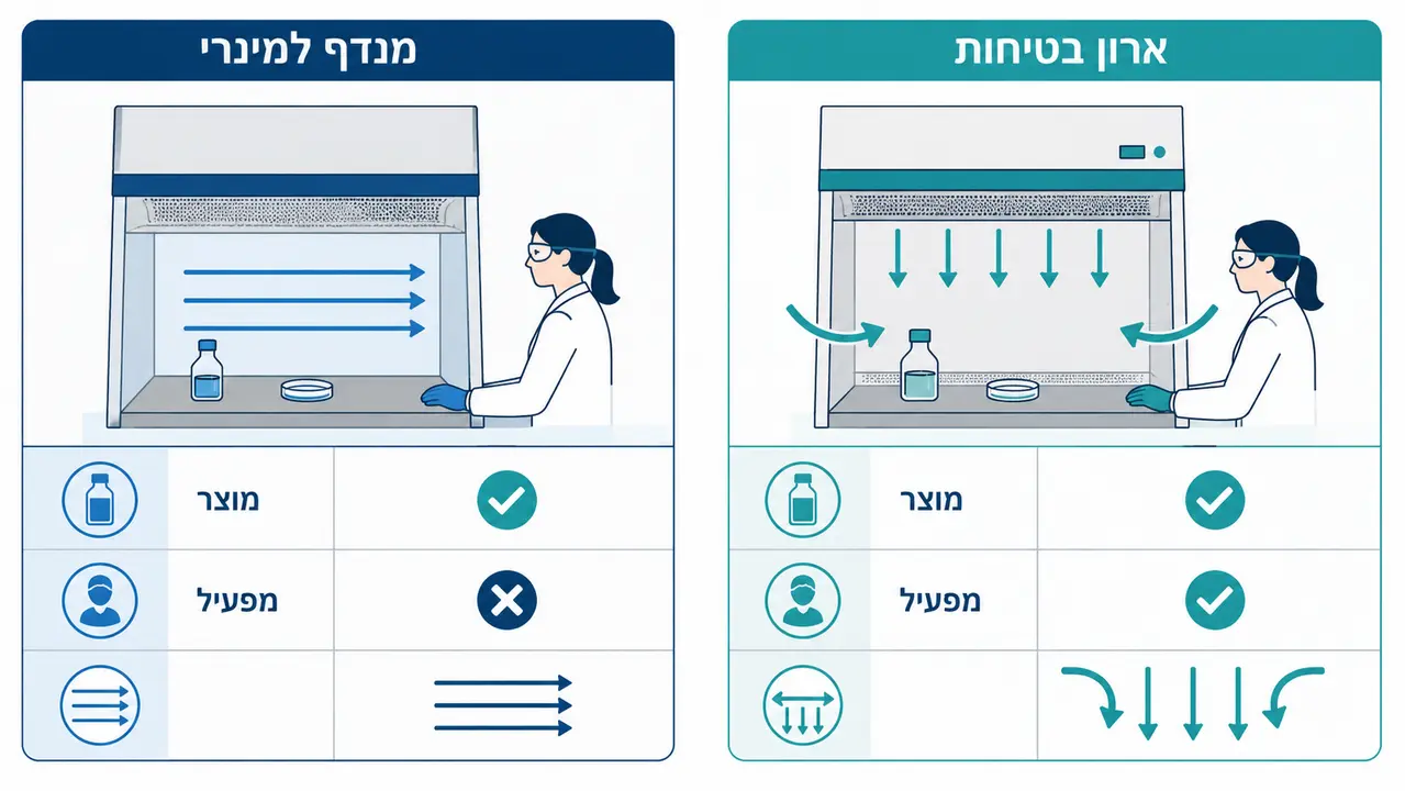ההבדל בין מנדף למינרי לארון בטיחות ביולוגית