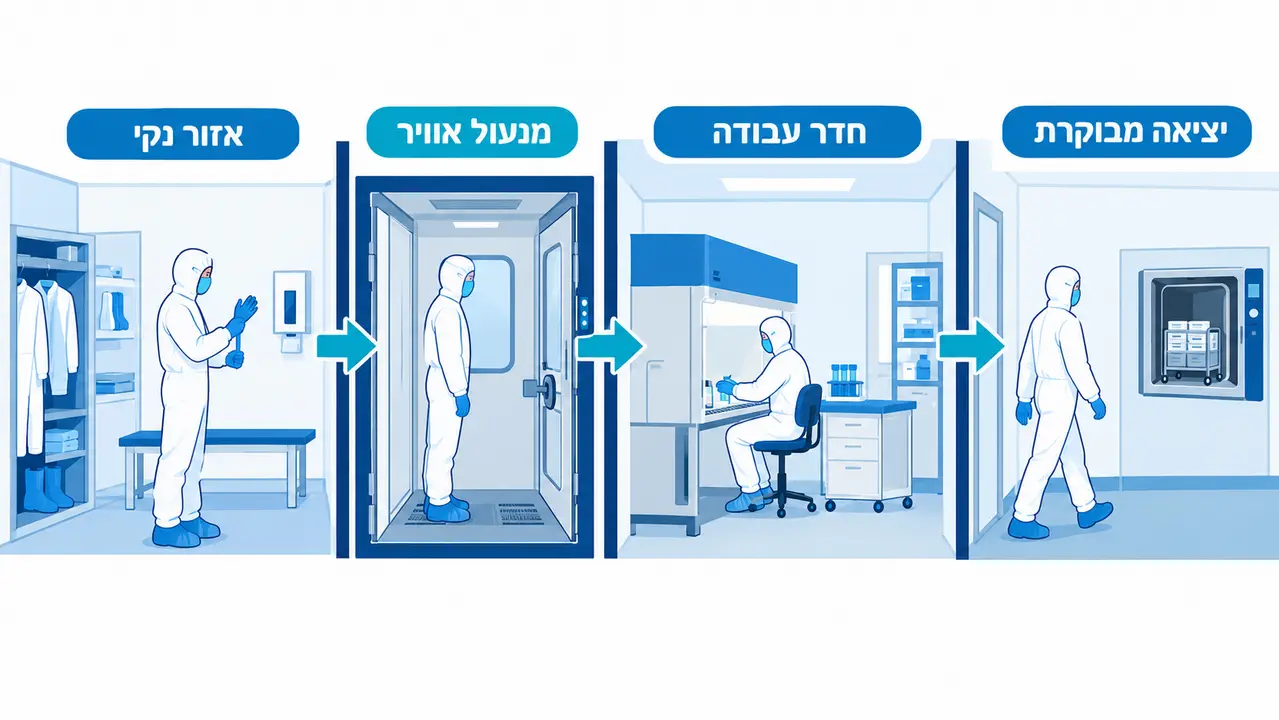 חלוקת אזורים ונתיבי תנועה חד-כיווניים במתקן כליאה